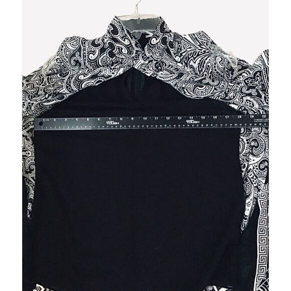 Chico’s Black Label Sheer Blouse Cold Shoulder Sleeves Size 00 - Picture 5 of 10